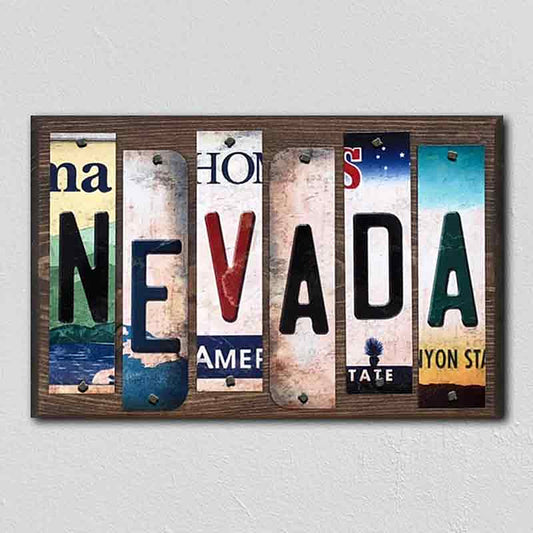 Nevada License Plate Tag Strips Novelty Wood Signs