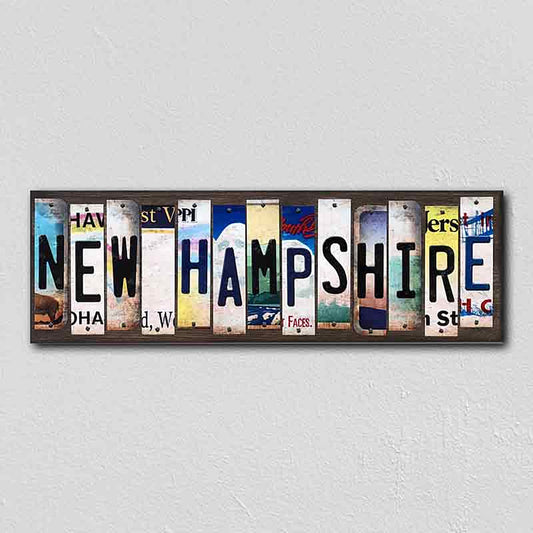 New Hampshire License Plate Tag Strips Novelty Wood Signs