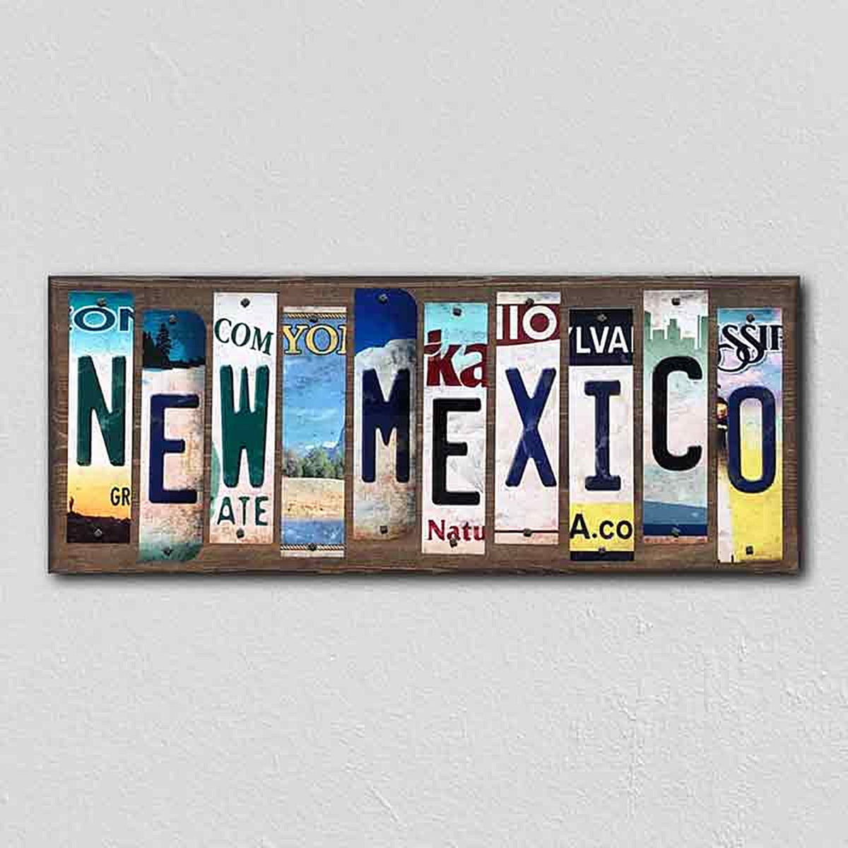 New Mexico License Plate Tag Strips Novelty Wood Signs