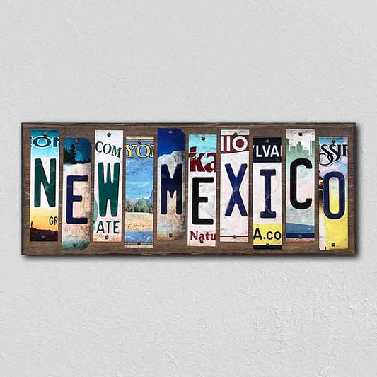 New Mexico License Plate Tag Strips Novelty Wood Signs