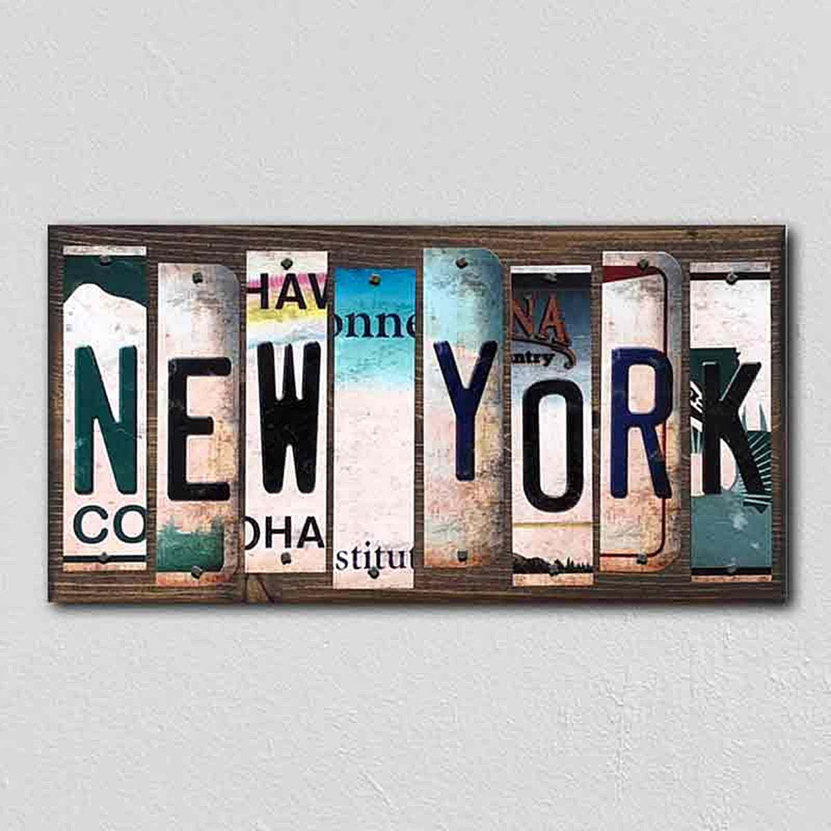 New York License Plate Tag Strips Novelty Wood Signs