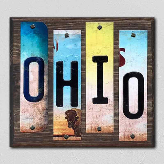Ohio License Plate Tag Strips Novelty Wood Signs