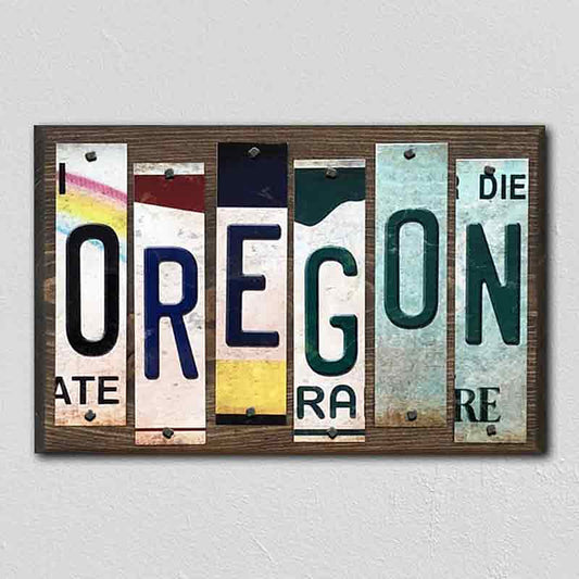 Oregon License Plate Tag Strips Novelty Wood Signs