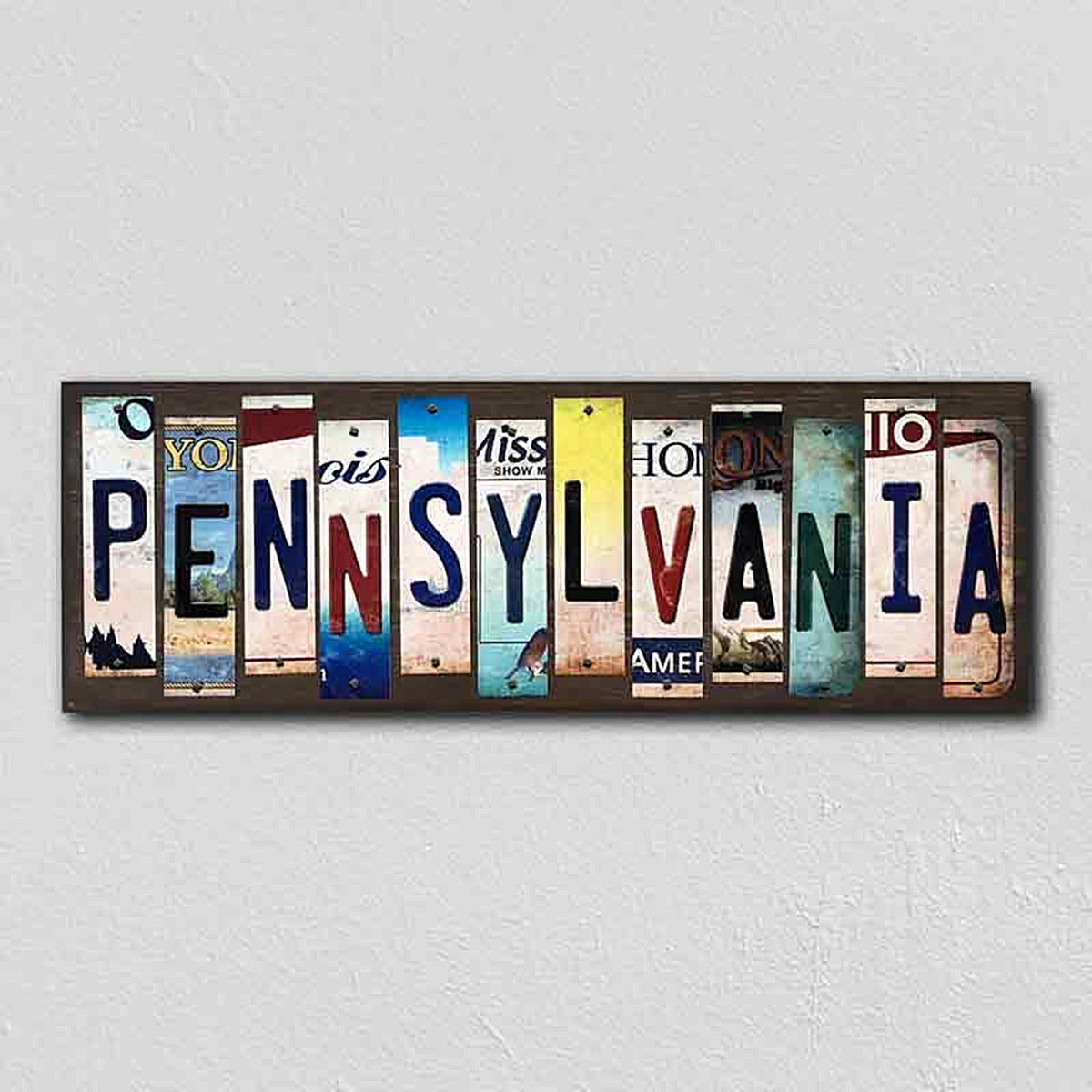 Pennsylvania License Plate Tag Strips Novelty Wood Signs