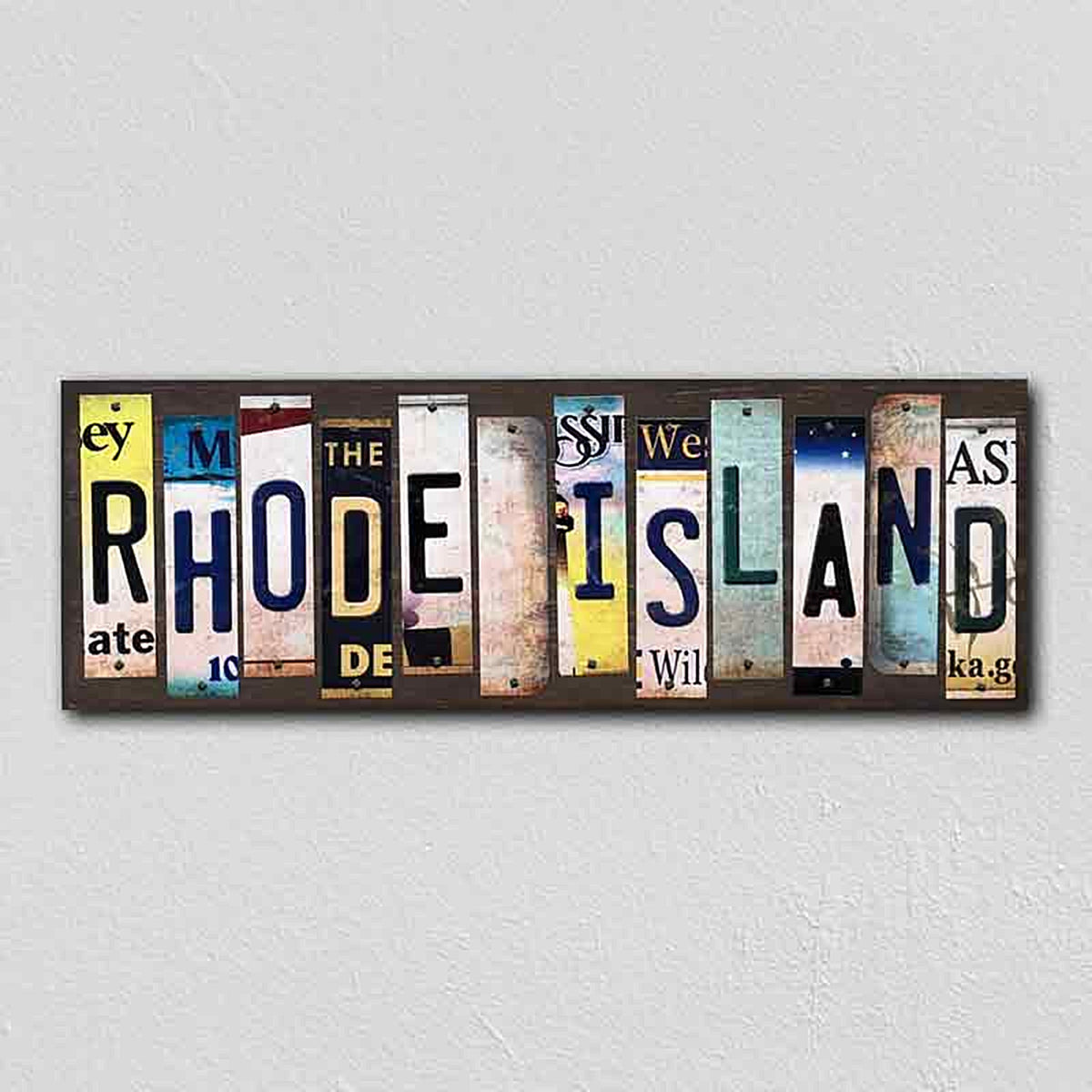 Rhode Island License Plate Tag Strips Novelty Wood Signs
