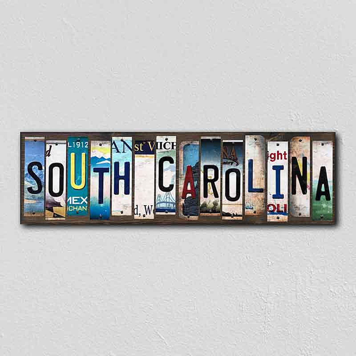 South Carolina License Plate Tag Strips Novelty Wood Signs