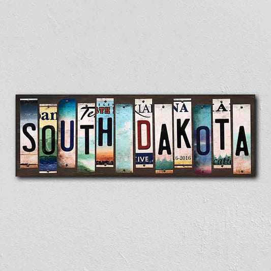 South Dakota License Plate Tag Strips Novelty Wood Signs