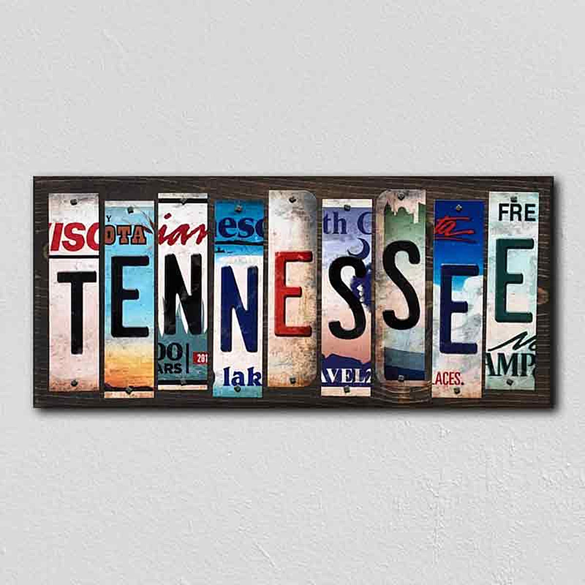 Tennessee License Plate Tag Strips Novelty Wood Signs