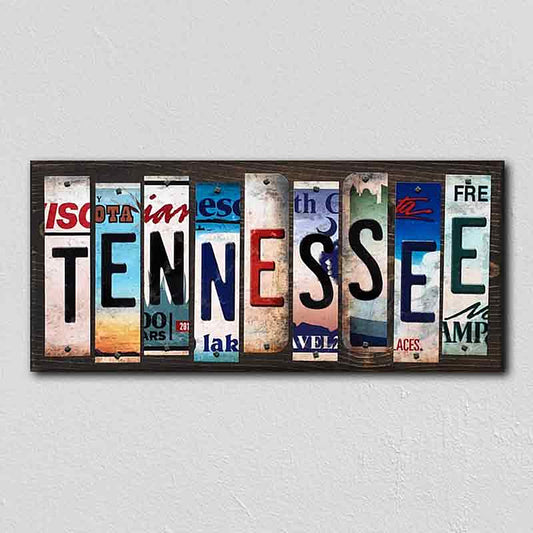 Tennessee License Plate Tag Strips Novelty Wood Signs