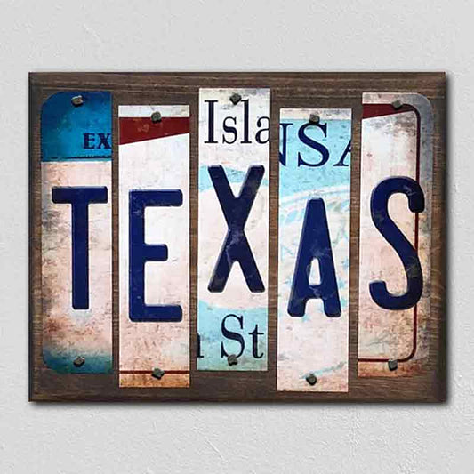 Texas License Plate Tag Strips Novelty Wood Signs