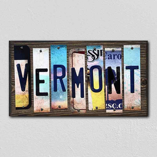 Vermont License Plate Tag Strips Novelty Wood Signs