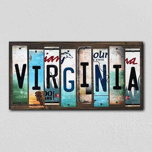 Virginia License Plate Tag Strips Novelty Wood Signs