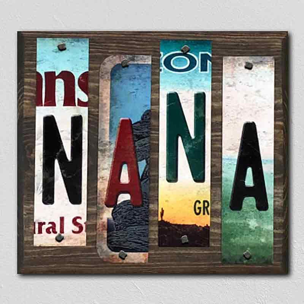 Nana License Plate Tag Strips Novelty Wood Signs