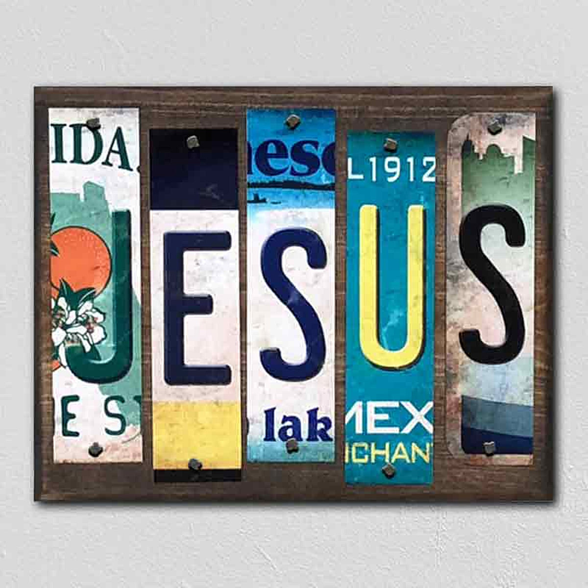 Jesus License Plate Tag Strips Novelty Wood Signs