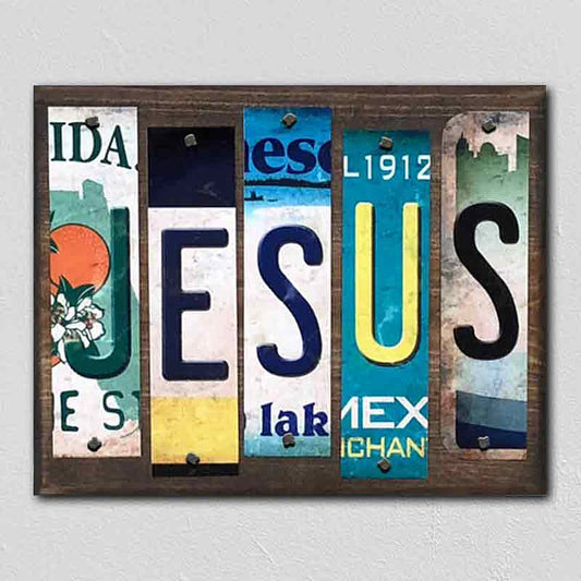 Jesus License Plate Tag Strips Novelty Wood Signs