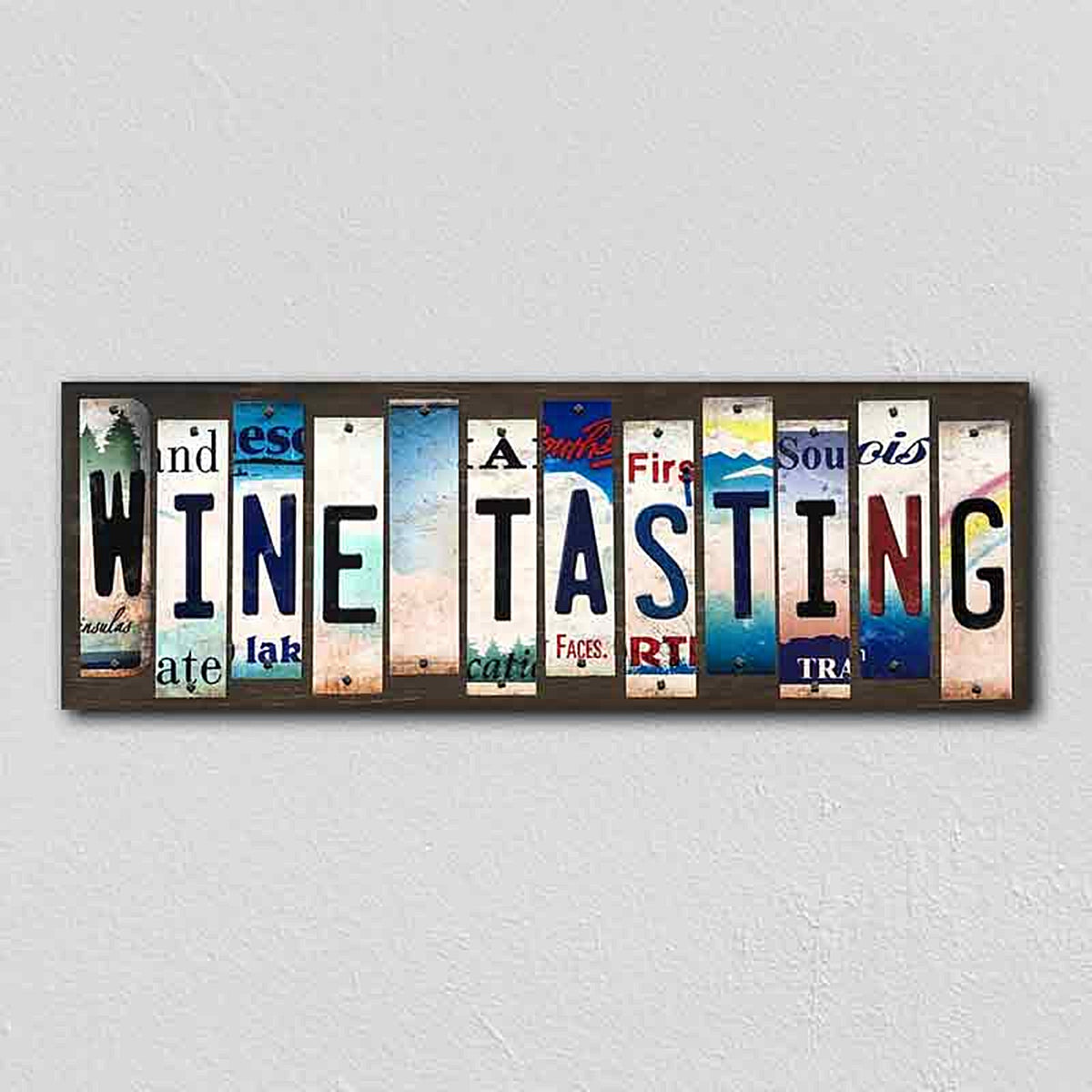 Wine Tasting License Plate Tag Strips Novelty Wood Signs