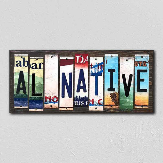 AL Native License Plate Tag Strips Novelty Wood Signs
