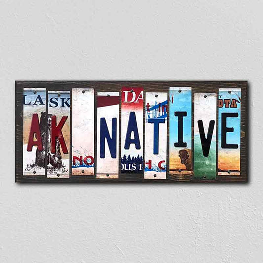 AK Native License Plate Tag Strips Novelty Wood Signs