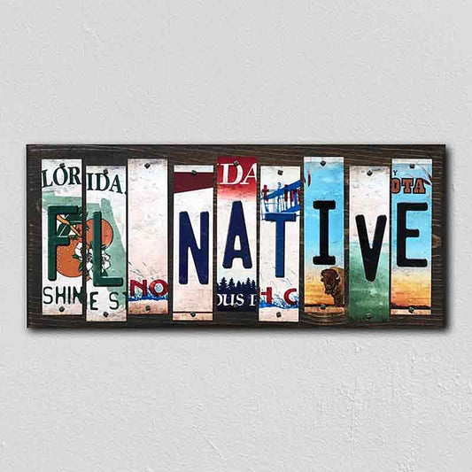 FL Native License Plate Tag Strips Novelty Wood Signs