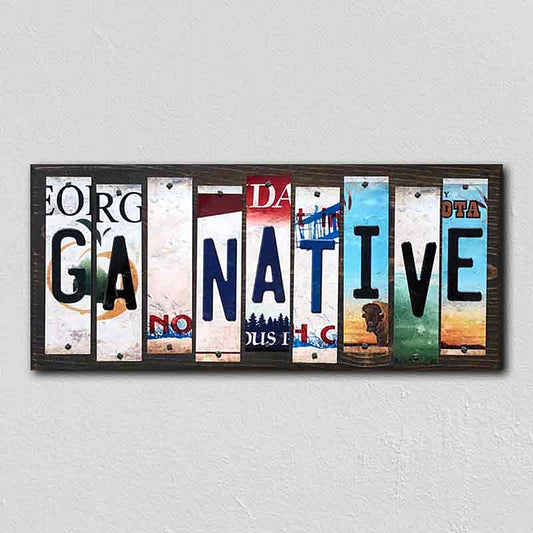GA Native License Plate Tag Strips Novelty Wood Signs