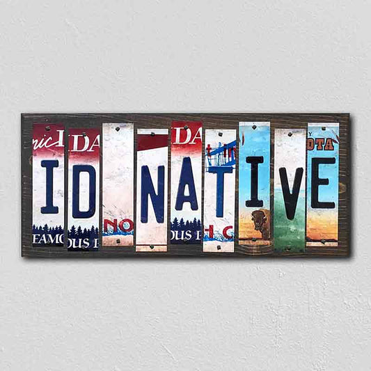 ID Native License Plate Tag Strips Novelty Wood Signs