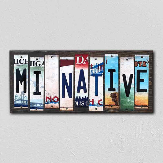 MI Native License Plate Tag Strips Novelty Wood Signs