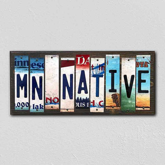 MN Native License Plate Tag Strips Novelty Wood Signs