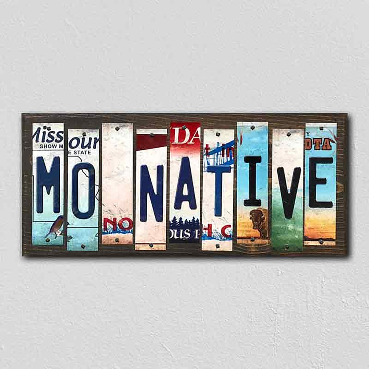 MO Native License Plate Tag Strips Novelty Wood Signs
