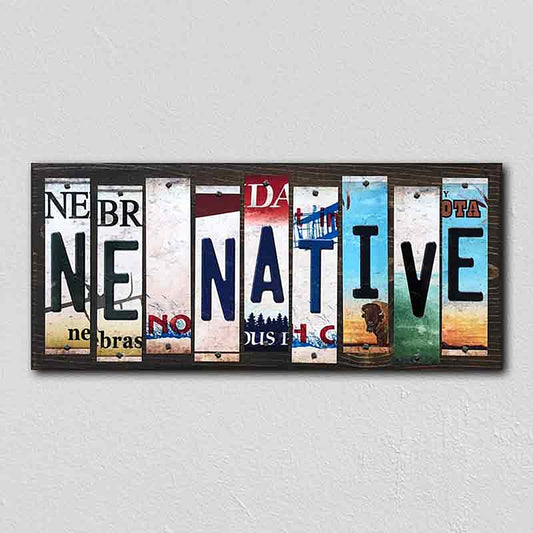 NE Native License Plate Tag Strips Novelty Wood Signs
