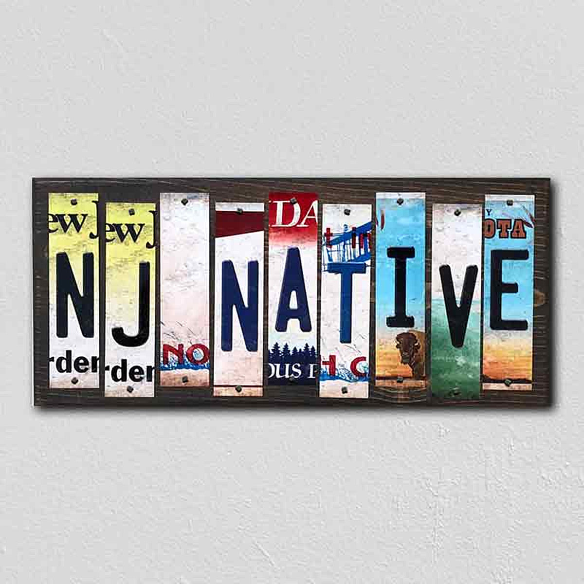 NJ Native License Plate Tag Strips Novelty Wood Signs
