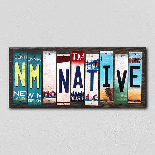 NM Native License Plate Tag Strips Novelty Wood Signs