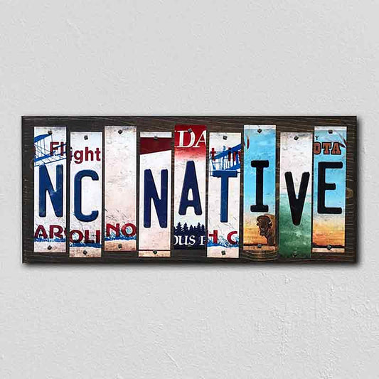 NC Native License Plate Tag Strips Novelty Wood Signs