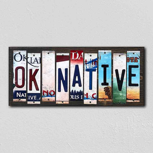 OK Native License Plate Tag Strips Novelty Wood Signs