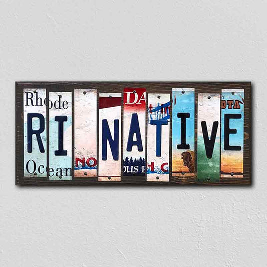 RI Native License Plate Tag Strips Novelty Wood Signs