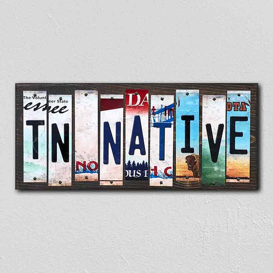 TN Native License Plate Tag Strips Novelty Wood Signs