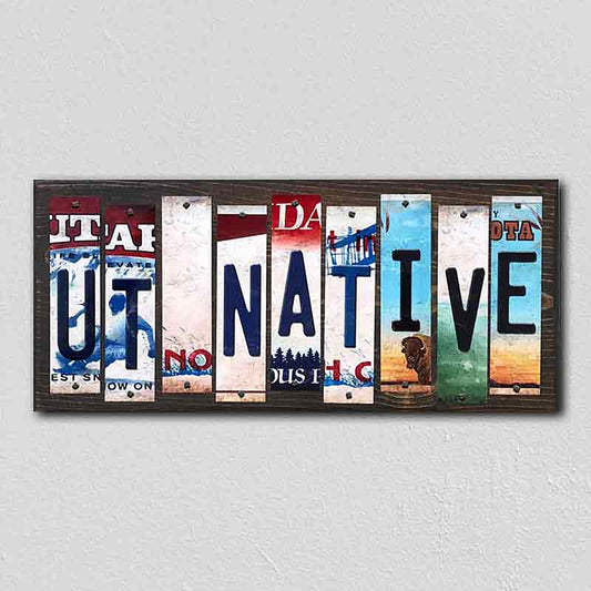 UT Native License Plate Tag Strips Novelty Wood Signs