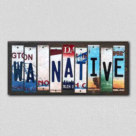 WA Native License Plate Tag Strips Novelty Wood Signs