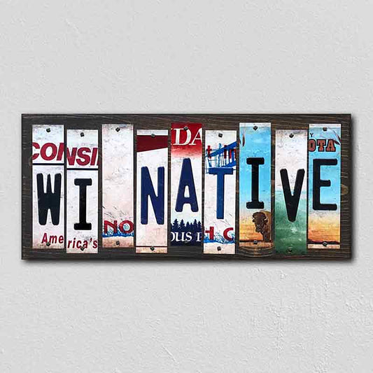 WI Native License Plate Tag Strips Novelty Wood Signs