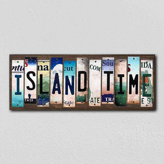Island Time License Plate Tag Strips Novelty Wood Signs