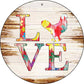 Love Colorful Chicken - metal sign wall decor