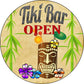 Tiki Bar Open - metal sign wall decor