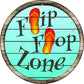 Orange Flip Flop Zone - metal sign wall decor