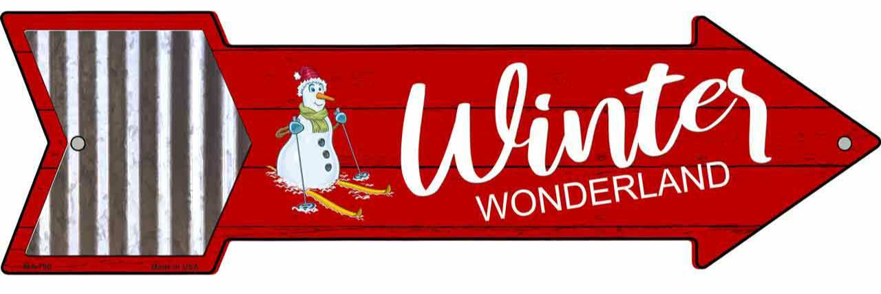 Winter Wonderland Metal Arrow Sign