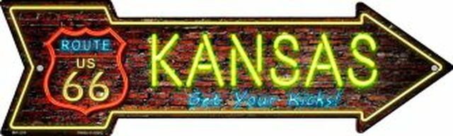 Kansas Neon Metal Arrow