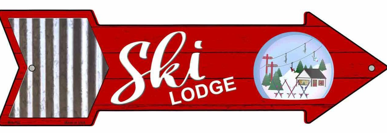 Ski Lodge Metal Arrow Sign