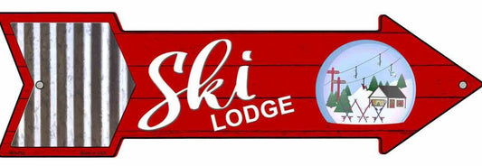 Ski Lodge Metal Arrow Sign