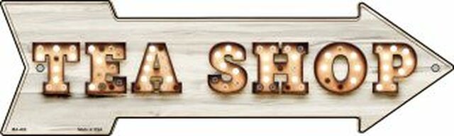 Tea Shop Bulb Letters Metal Arrow