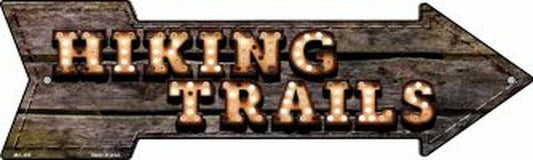 Hiking Trails Bulb Letters Metal Arrow