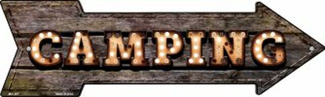 Camping Bulb Letters Metal Arrow