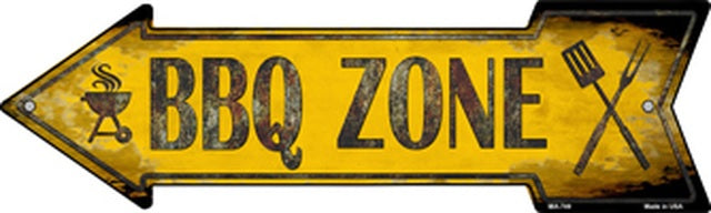 BBQ Zone Metal Arrow Sign